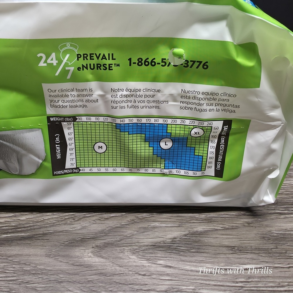 Prevail Nu-Fit - Adult Daily Underwear - Unisex - Size Large - Pack of 20 - New - Picture 5 of 8